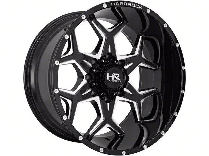 Hardrock Offroad Reckless Xposed Gloss Black Milled 6-Lug Wheel; 20x10; -19mm Offset (21-26 Tahoe)