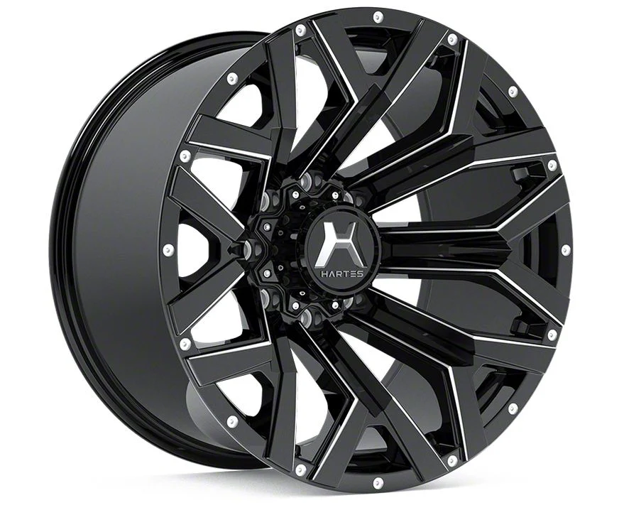 Hartes Metal Hawkish Gloss Black Milled 6-Lug Wheel; 22x12; -44mm Offset (07-14 Tahoe)