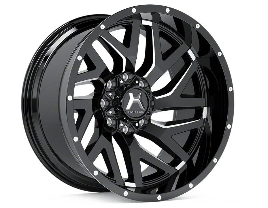 Hartes Metal Stealth Gloss Black Milled 6-Lug Wheel; Left Directional; 20x10; -18mm Offset (07-14 Tahoe)