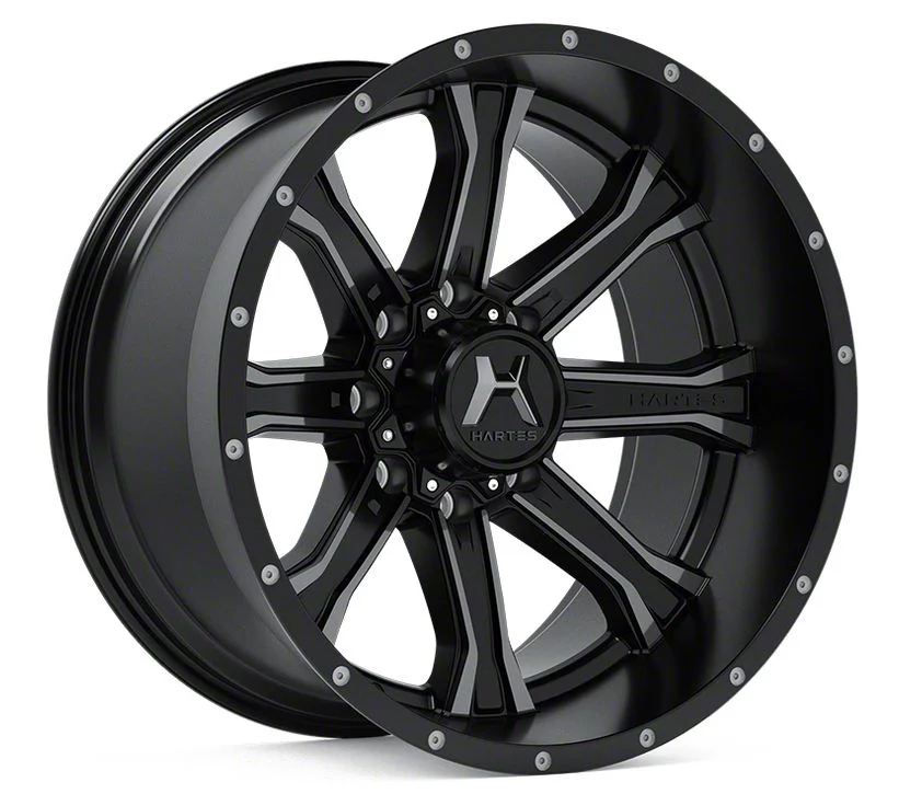 Hartes Metal Strike Gloss Black Milled with Satin Dark Tint 6-Lug Wheel; 20x9; 15mm Offset (07-14 Tahoe)