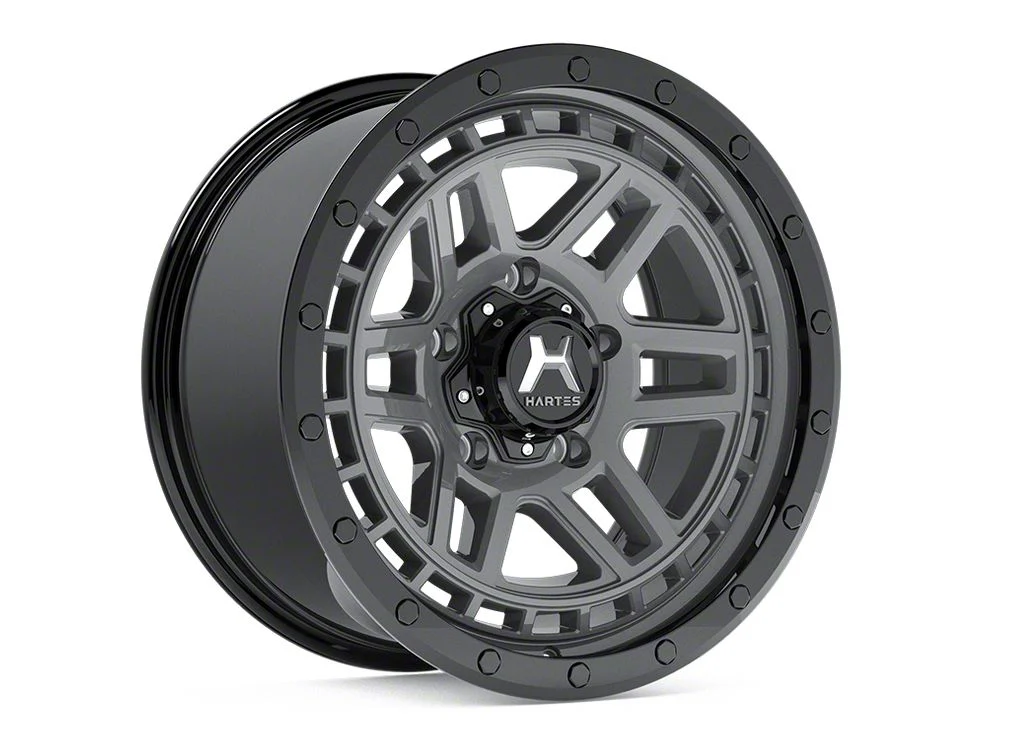 Hartes Metal Beast Anthracite with Black Simulated Beadlock 6-Lug Wheel; 18x9; 20mm Offset (19-23 Ranger)