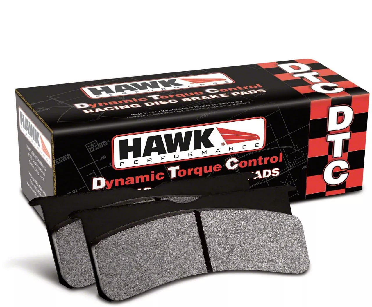 Hawk Performance DTC-60 Brake Pads; Front Pair (14-19 Corvette C7 Stingray w/ J55 Brake Package & Rectangular Weights)