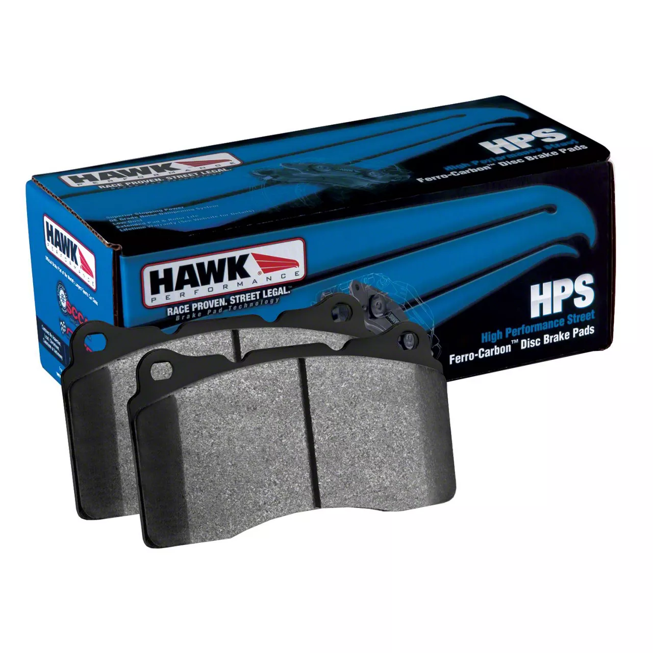 Hawk Performance HPS Brake Pads; 1-Piece; Front Pair (06-08 Corvette C6 Z06)
