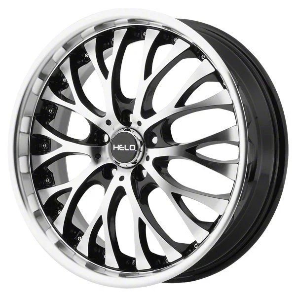 HELO HE890 Gloss Black Machined Wheel; Rear Only; 20x10; 20mm Offset (08-23 RWD Challenger, Excluding Widebody)