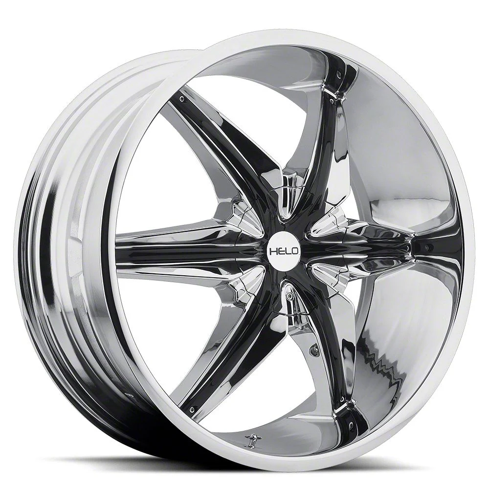 HELO HE866 Chrome with Gloss Black Accents Wheel; 20x8.5; 10mm Offset (11-23 RWD Charger, Excluding Widebody)