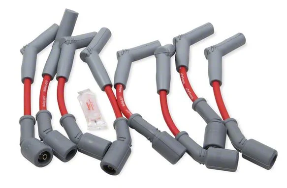 Holley EFI Spark Plug Wire Set; Red/Gray Boots (10-15 Camaro SS)