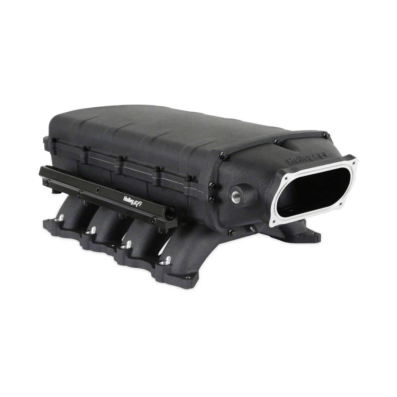 Holley EFI Ultra Lo-Ram Intake Manifold with 2007-2014 GT500 Throttle Body Mount; Black (11-23 Mustang GT, GT350)
