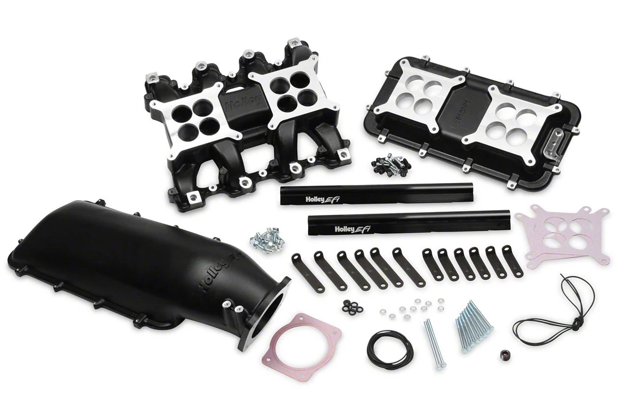 Holley GM LS3/L92 Modular Mid-Rise EFI Intake Manifold with 92mm Top; Black (2008 6.2L Tahoe)