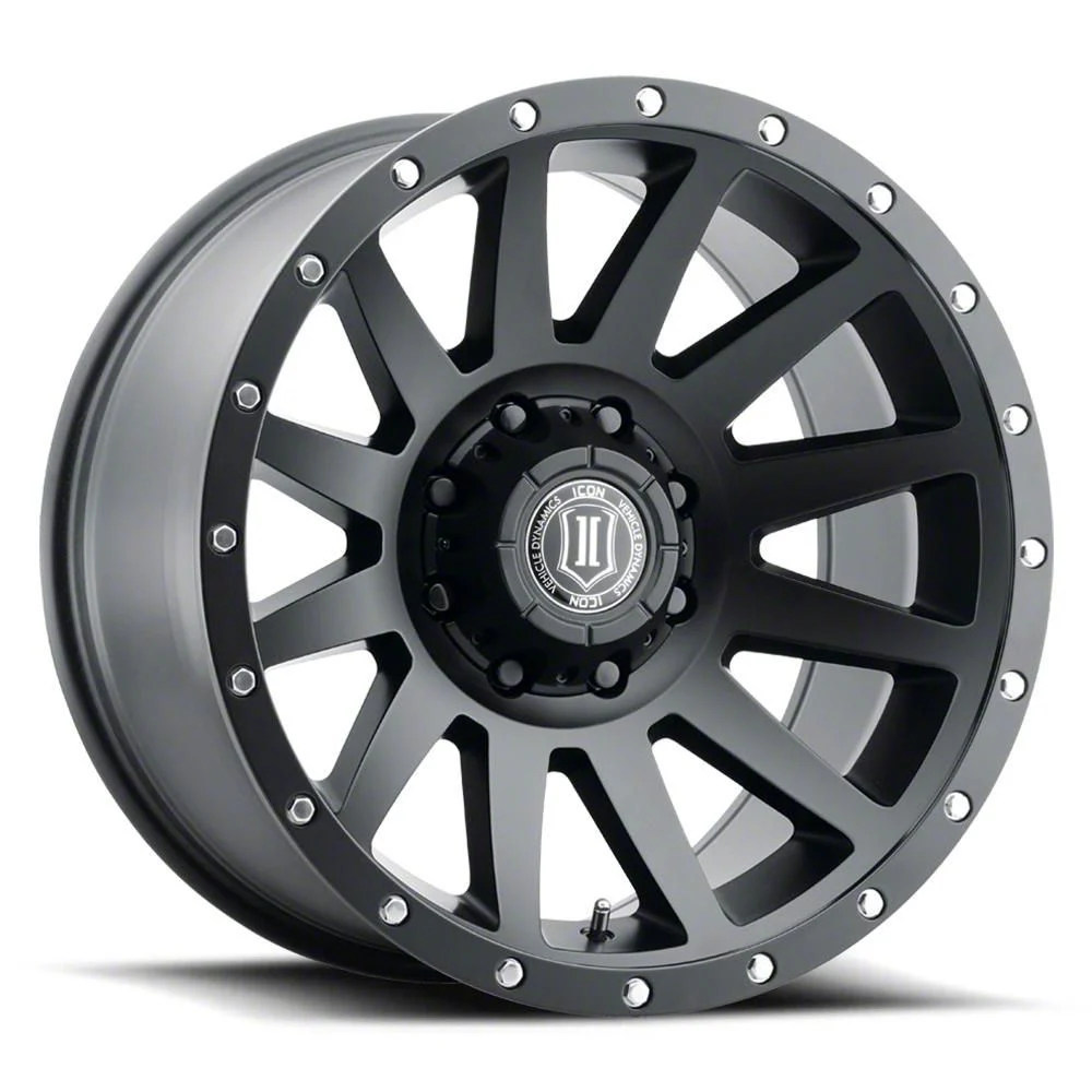 ICON Alloys Compression Satin Black 8-Lug Wheel; 20x10; -19mm Offset (15-19 Sierra 2500 HD)