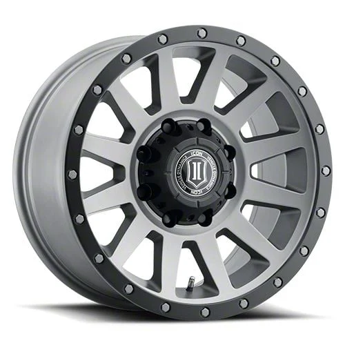 ICON Alloys Compression HD Titanium 8-Lug Wheel; 18x9; 12mm Offset (20-26 Sierra 2500 HD)
