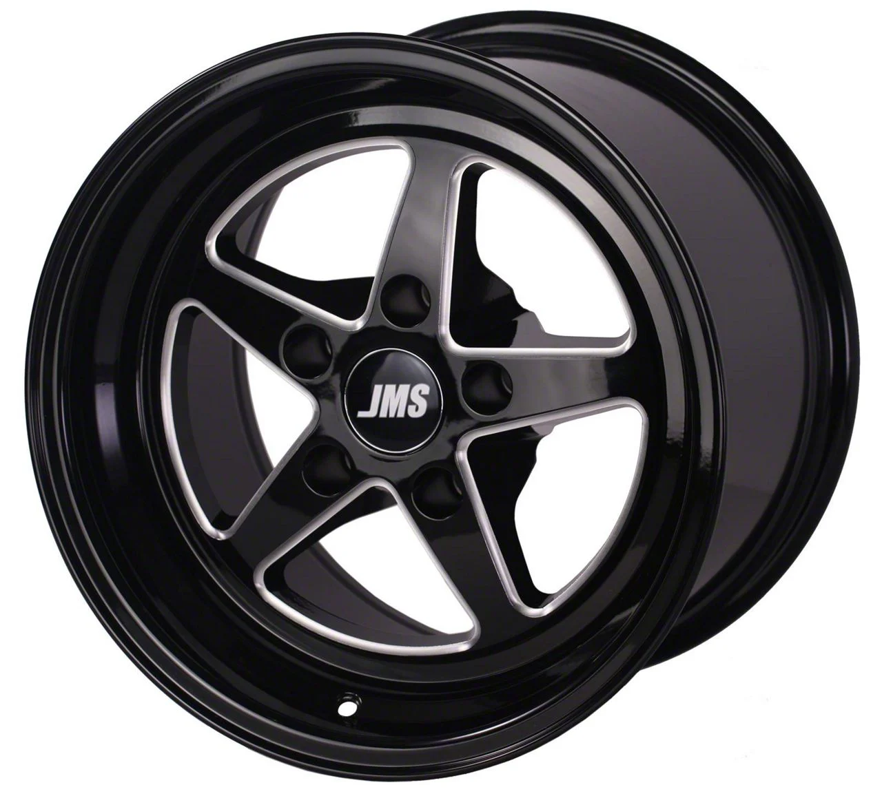 JMS Avenger Series Gloss Black Machined Wheel; Rear Only; 17x10; 51.50mm Offset (05-13 Corvette C6)