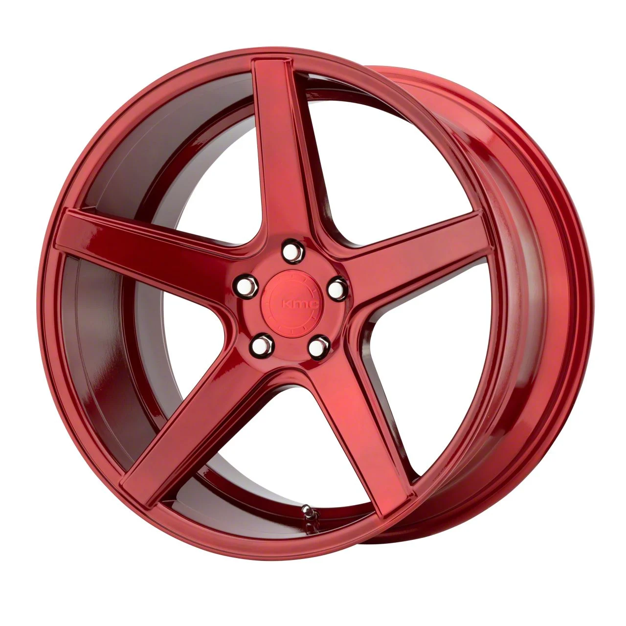 KMC District Candy Red Wheel; 20x9; 25mm Offset (06-10 RWD Charger)