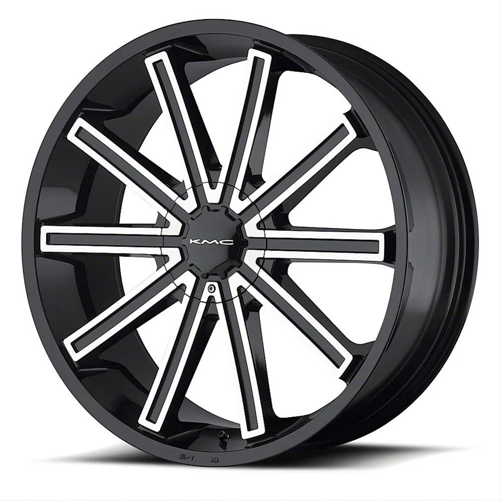 KMC Nerve Gloss Black Machined Wheel; 20x8.5; 15mm Offset (06-10 RWD Charger)