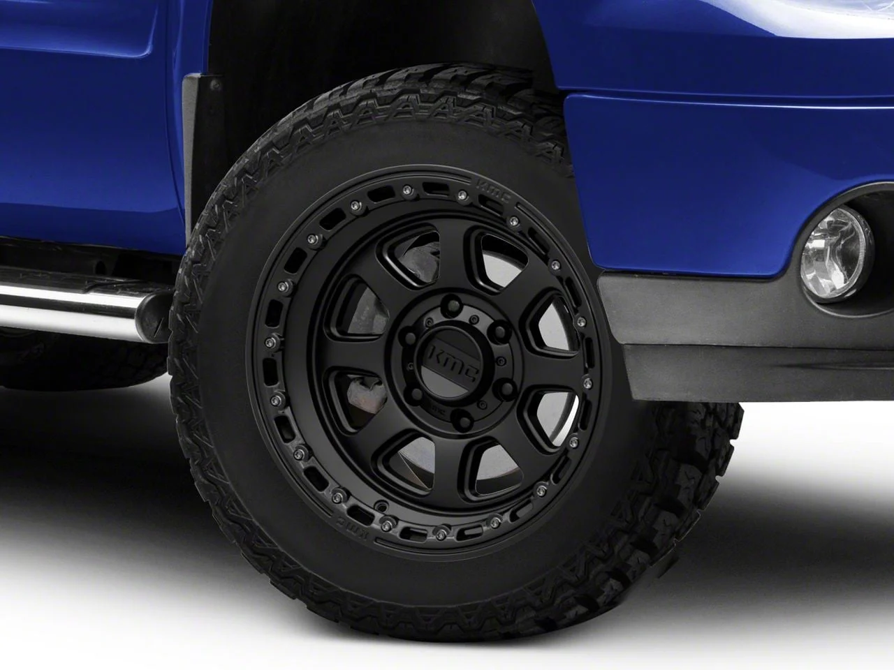 KMC Chase Satin Black with Gloss Black Lip 6-Lug Wheel; 20x9; 18mm Offset (07-13 Sierra 1500)