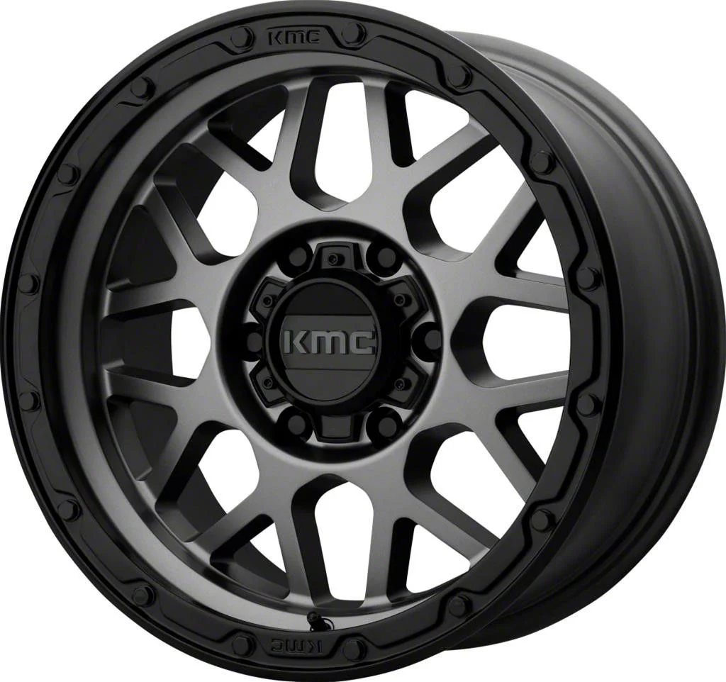 KMC Grenade Off-Road Matte Gray 6-Lug Wheel; 17x9; 18mm Offset (07-13 Sierra 1500)
