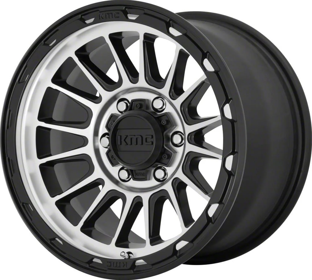 KMC Impact Satin Black Machined 8-Lug Wheel; 17x8.5; 0mm Offset (10-18 RAM 3500 SRW)