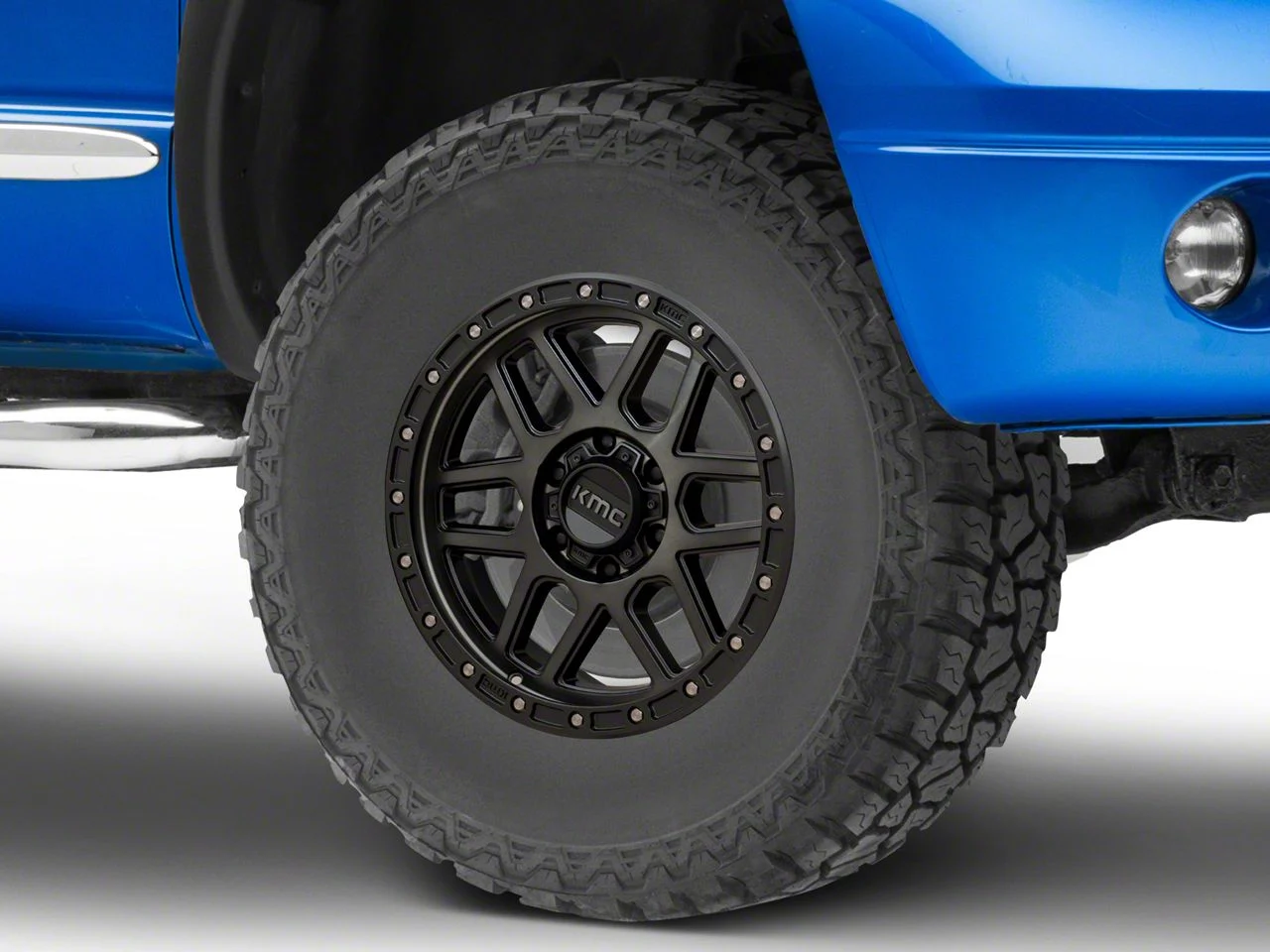 KMC Mesa Satin Black with Gray Tint 8-Lug Wheel; 17x9; -12mm Offset (06-08 RAM 1500 Mega Cab)