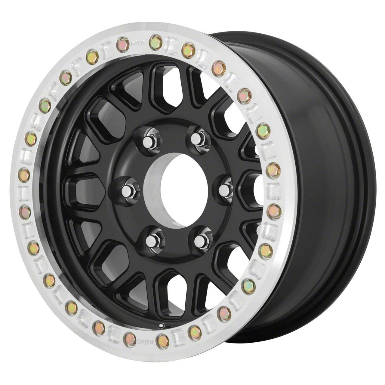 KMC Grenade Desert Beadlock Satin Black 6-Lug Wheel; 17x8.5; 0mm Offset (19-23 Ranger)