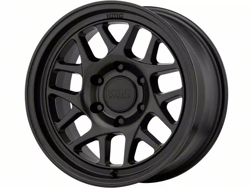 KMC Bully Ol Satin Black 6-Lug Wheel; 17x8.5; 0mm Offset (14-18 Sierra 1500)