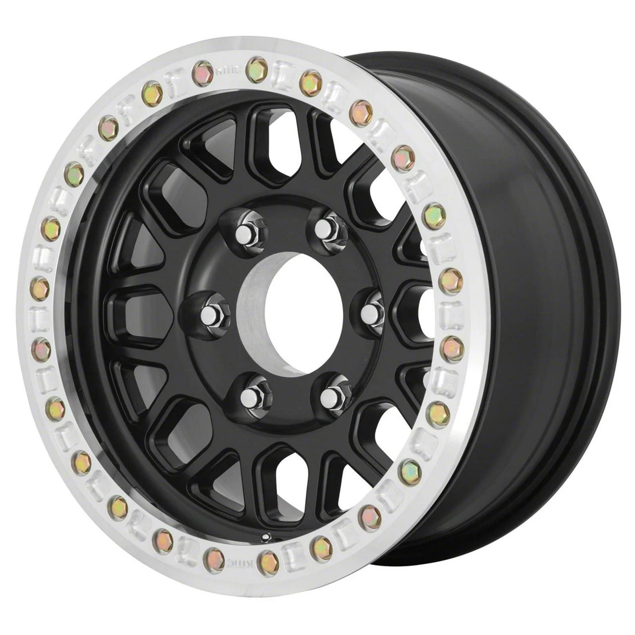 KMC Grenade Desert Beadlock Satin Black 6-Lug Wheel; 17x8.5; 0mm Offset (14-18 Sierra 1500)