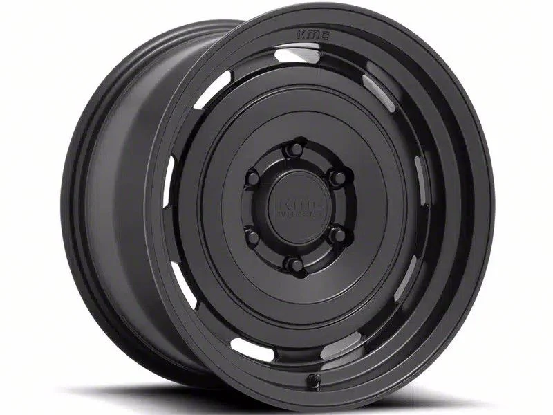 KMC Roswell Satin Black 6-Lug Wheel; 17x8.5; 18mm Offset (14-18 Sierra 1500)