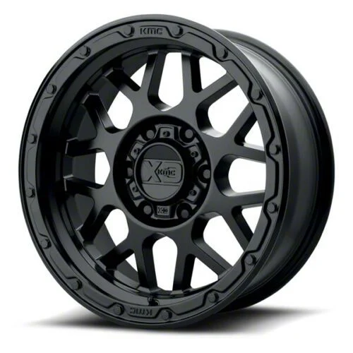 KMC Grenade Off-Road Matte Black 8-Lug Wheel; 17x9; 18mm Offset (20-26 Silverado 2500 HD)