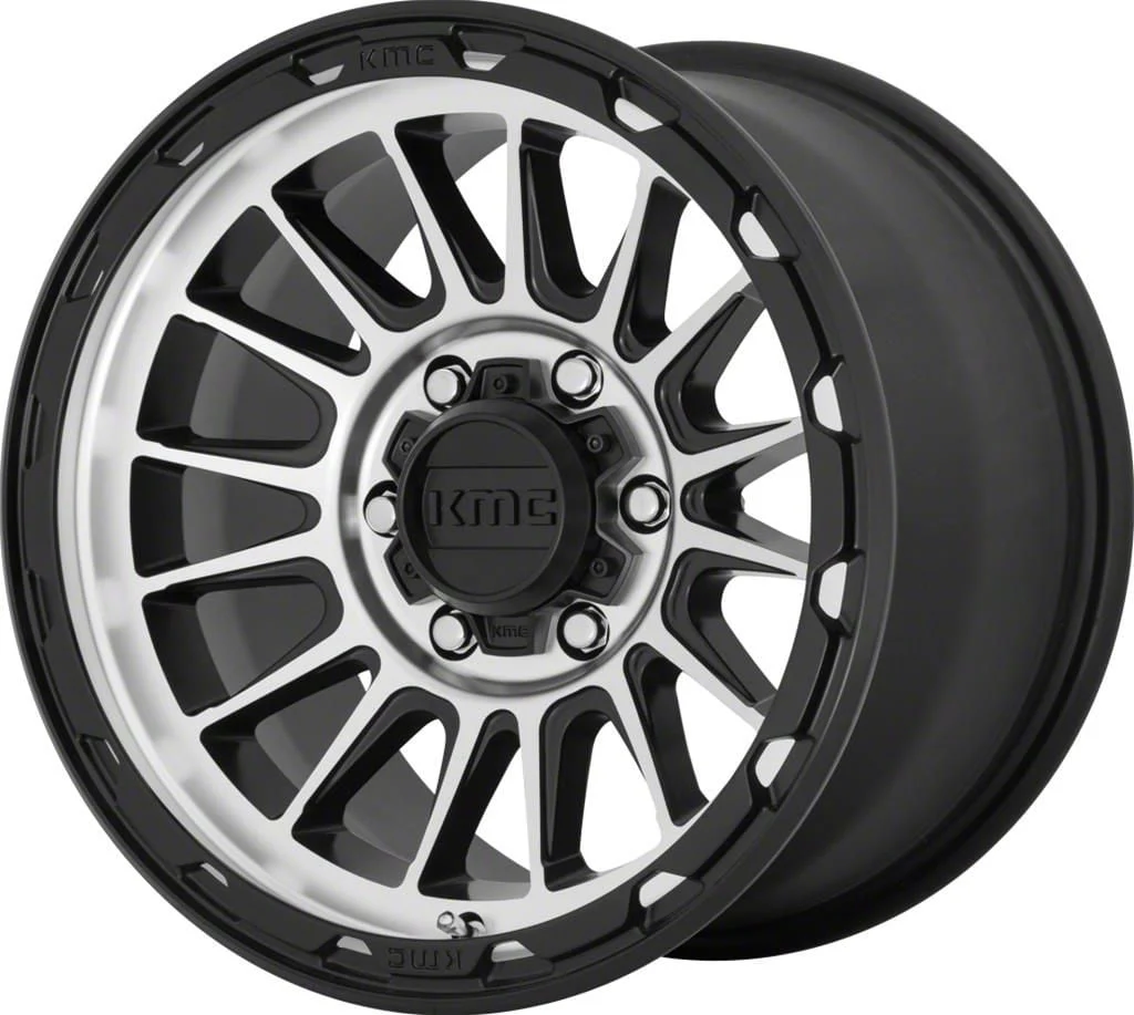 KMC Impact Satin Black Machined 8-Lug Wheel; 17x8.5; 0mm Offset (07-10 Silverado 2500 HD)