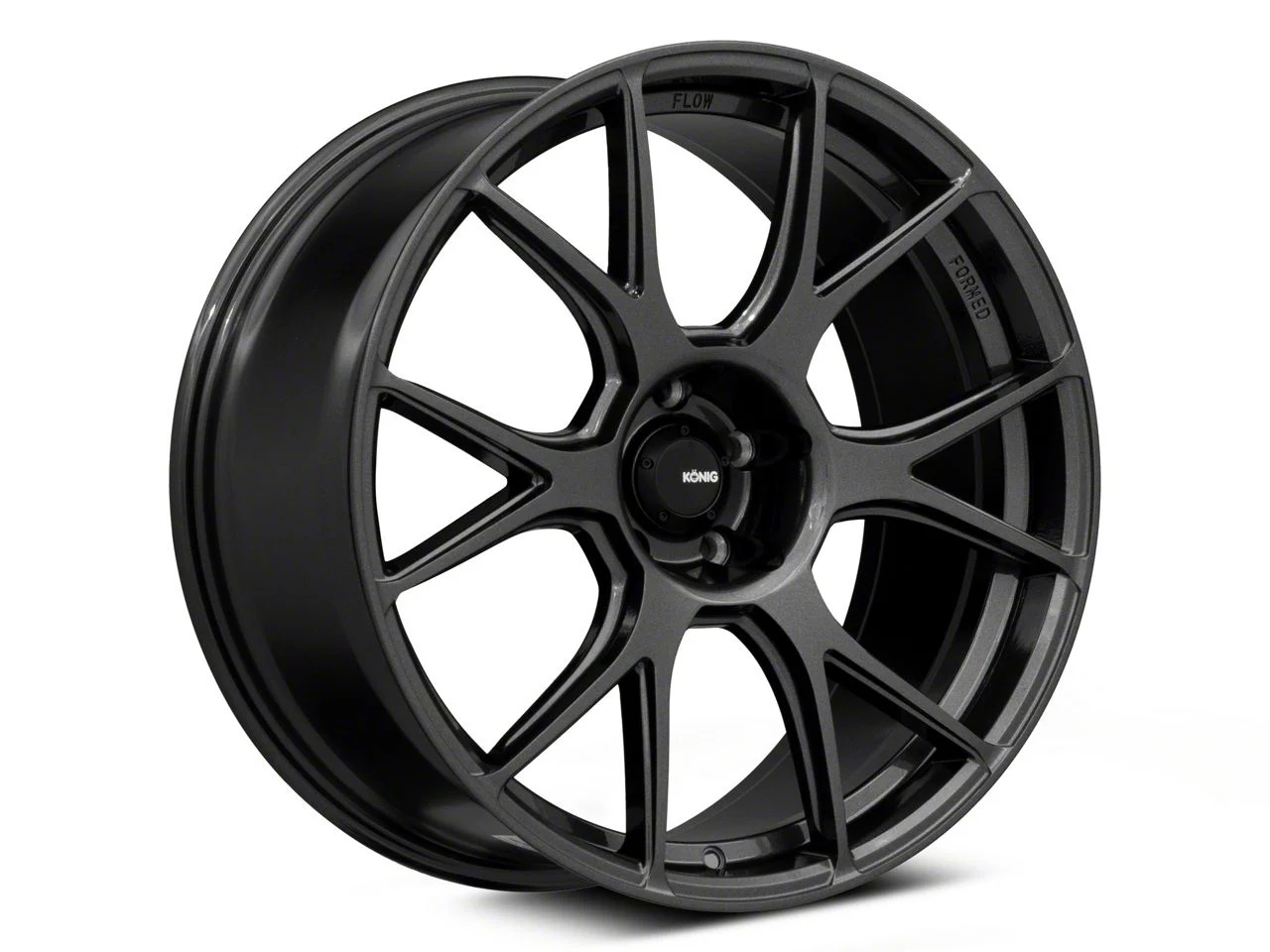 Konig Ampliform Dark Metallic Graphite Wheel; Rear Only; 18x10; 20mm Offset (06-10 V6 RWD Charger)
