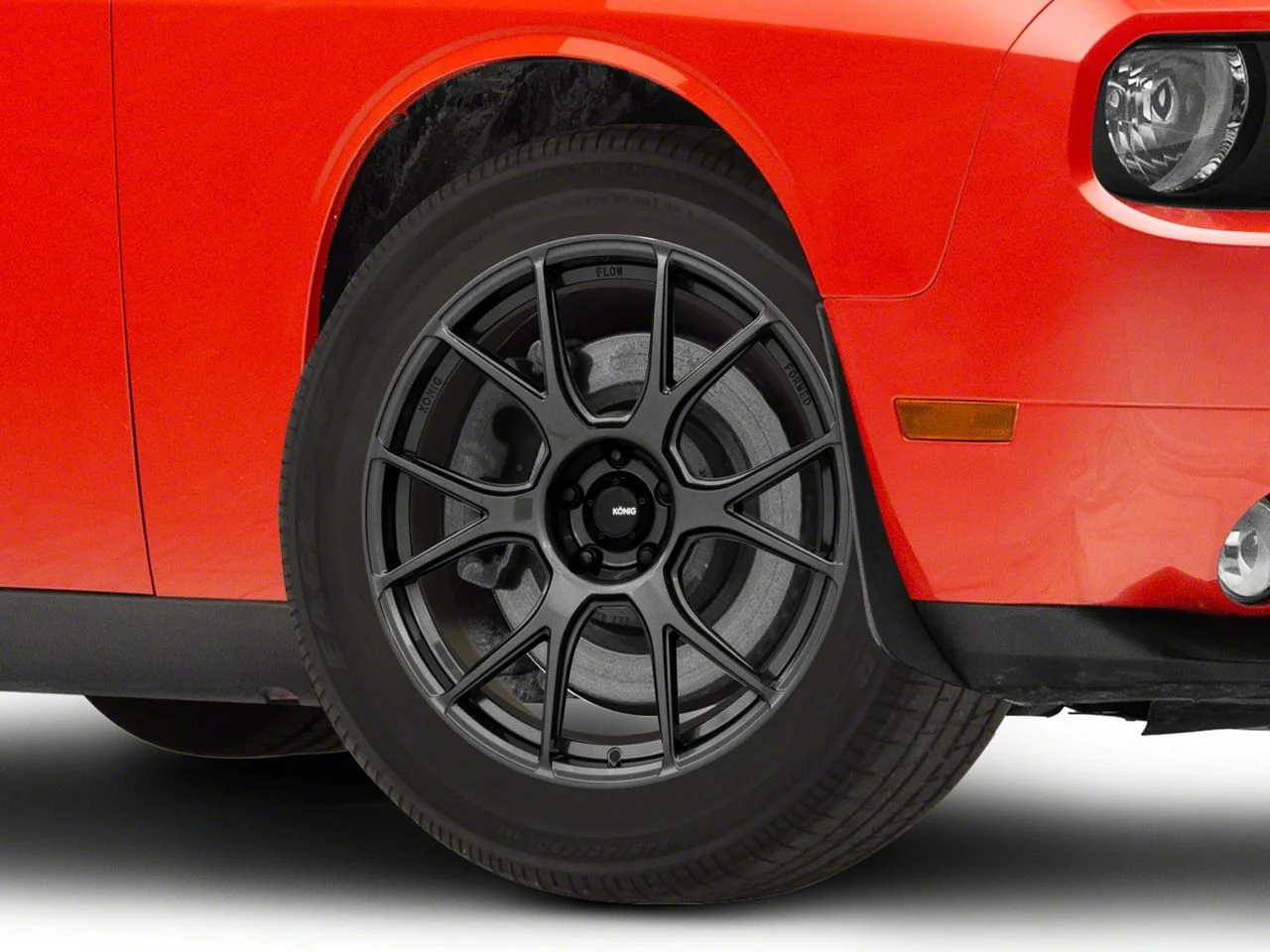 Konig Ampliform Dark Metallic Graphite Wheel; 18x9; 15mm Offset (08-23 V6 RWD Challenger)