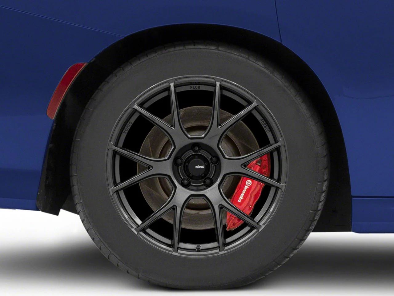 Konig Ampliform Dark Metallic Graphite Wheel; Rear Only; 18x10; 20mm Offset (11-23 V6 RWD Charger)