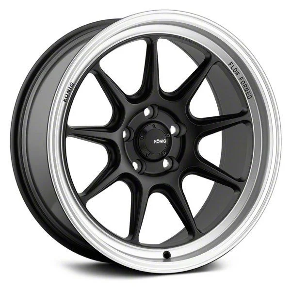 Konig Countergram Matte Black Machined Wheel; 19x8.5; 43mm Offset (21-26 Mustang Mach-E)