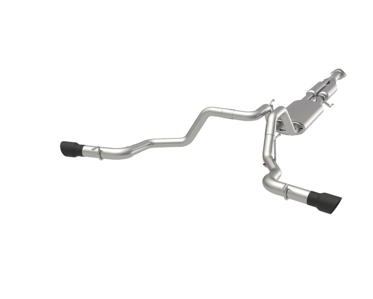 Kooks Dual Exhaust System with Black Tips; Side Exit (15-20 3.5L EcoBoost F-150, Excluding Raptor & 19-20 Limited)