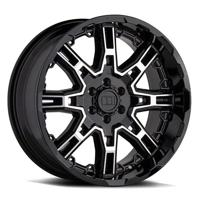 Level 8 Wheels Slingshot Gloss Black Machined 8-Lug Wheel; 20x11.5; -44mm Offset (15-19 Sierra 2500 HD)
