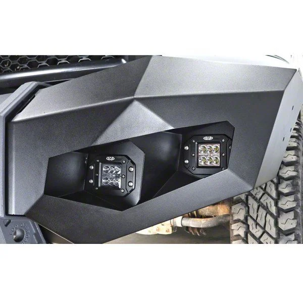 LoD Offroad Destroyer Front Bumper Universal Flush Mount Light Bezel Kit; Black Texture (11-26 Sierra 2500 HD)