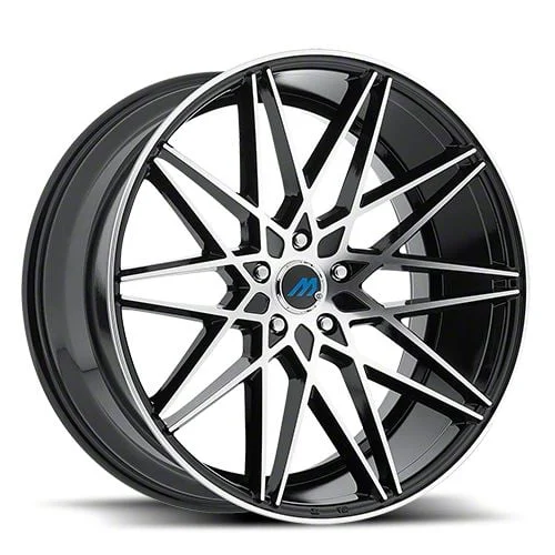 MACH Euro Concave ME.20 Glossy Black Machined Wheel; Rear Only; 20x10; 25mm Offset (06-10 RWD Charger)