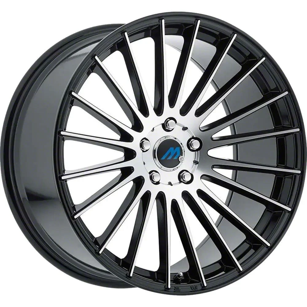 MACH Euro Concave ME.18 Glossy Black Machined Wheel; 20x8.5; 20mm Offset (08-23 RWD Challenger, Excluding Widebody)