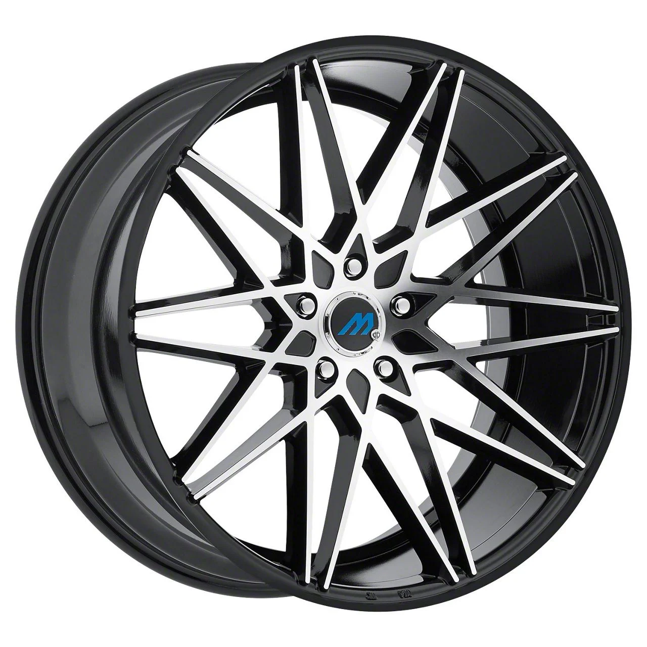 MACH Euro Concave ME.20 Glossy Black Machined Wheel; 20x8.5; 35mm Offset (17-23 AWD Challenger)