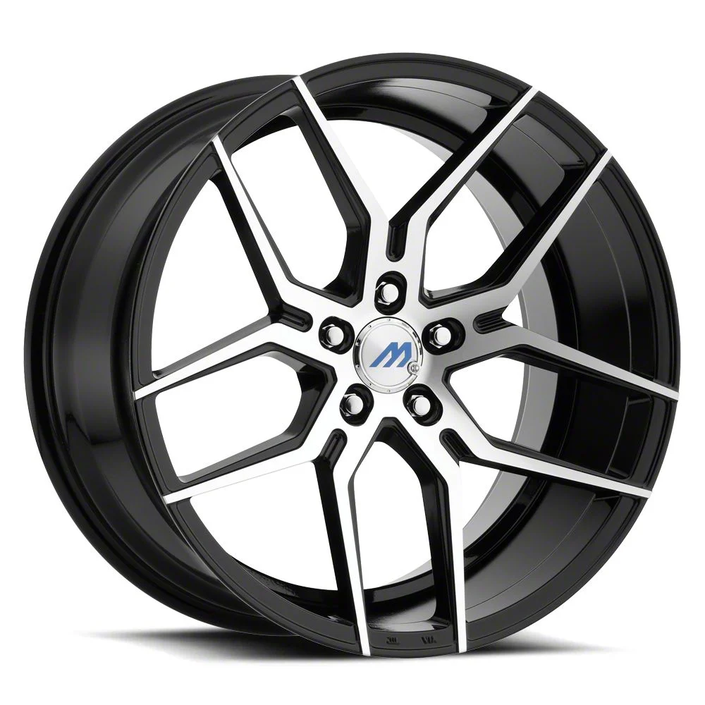 MACH Euro Concave ME.4 Glossy Black Machined Wheel; 20x9; 35mm Offset (17-23 AWD Challenger)