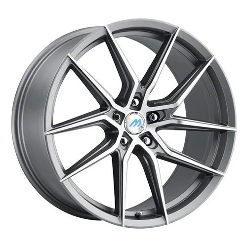 MACH Euro Concave ME.6 Titanium Gray Machined Wheel; 18x8; 35mm Offset (11-23 AWD Charger)