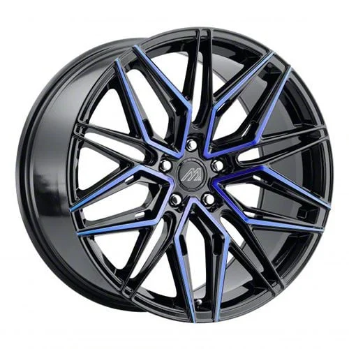 MACH Forged MF.6 Glossy Black with Blue Face Wheel; 20x8.5; 35mm Offset (17-23 AWD Challenger)
