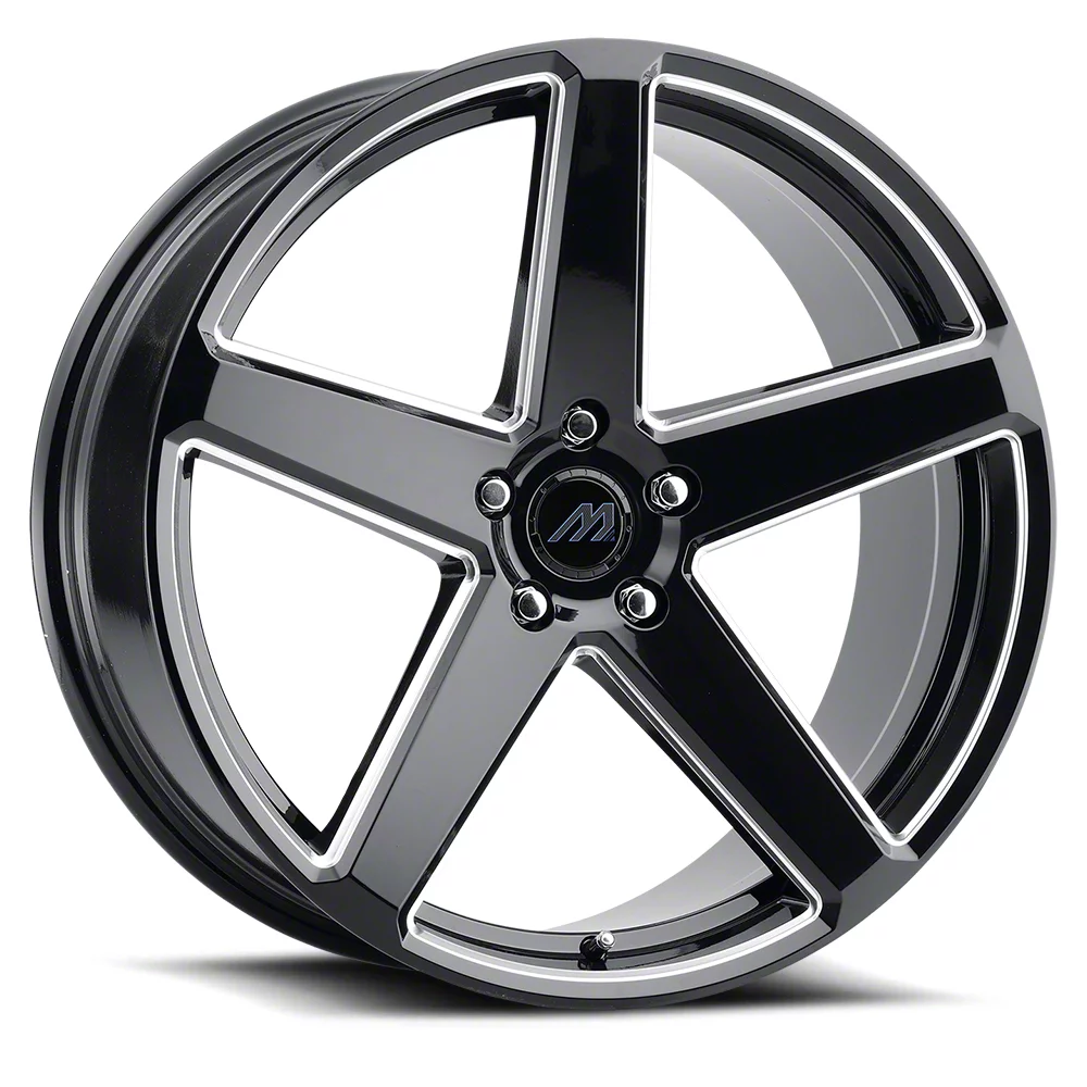 MACH Forged MF.15 Glossy Black Milled Wheel; Rear Only; 20x10.5; 25mm Offset (11-23 RWD Charger, Excluding Widebody)