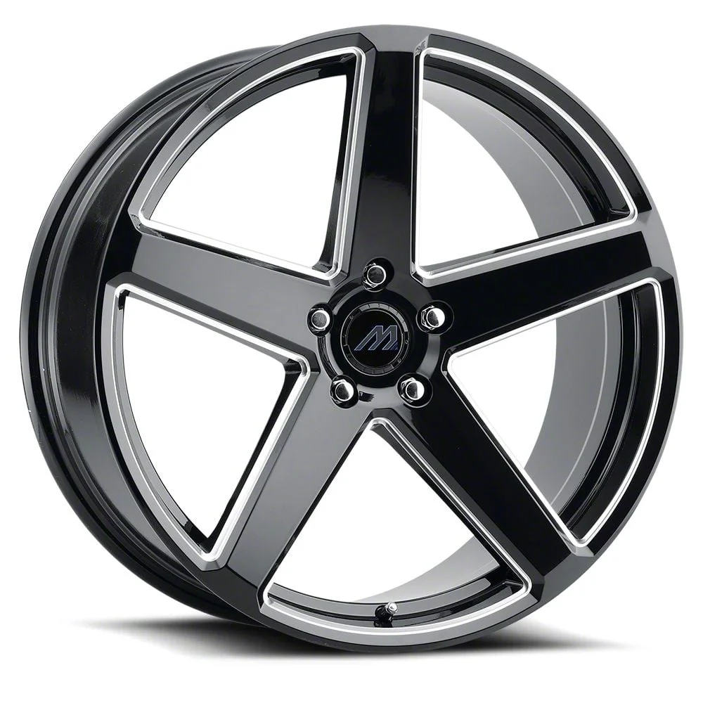 MACH Forged MF.15 Glossy Black Milled Wheel; Rear Only; 20x10.5; 20mm Offset (11-23 RWD Charger, Excluding Widebody)