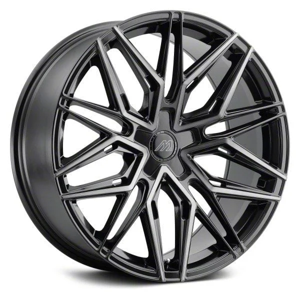 MACH Forged MF.6 Glossy Carbon Black Wheel; 20x8.5; 15mm Offset (11-23 RWD Charger, Excluding Widebody)