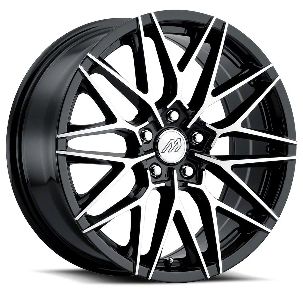 MACH Performance MP.40 Glossy Black Machined Wheel; 18x8; 42mm Offset (17-23 AWD Challenger)