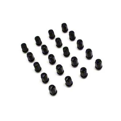 Bulge Black Acorn Lug Nut Kit; 3/4-Inch; Set of 20 (21-26 Mustang Mach-E)