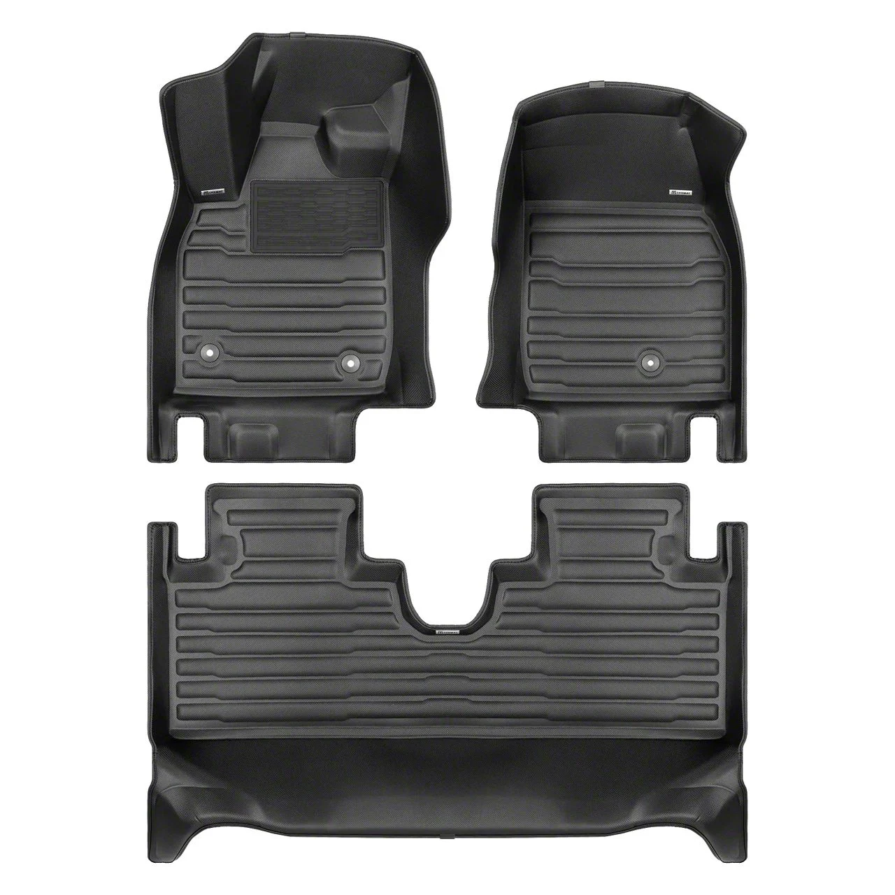 Custom Front and Rear Floor Mats; Black (21-26 Mustang Mach-E)