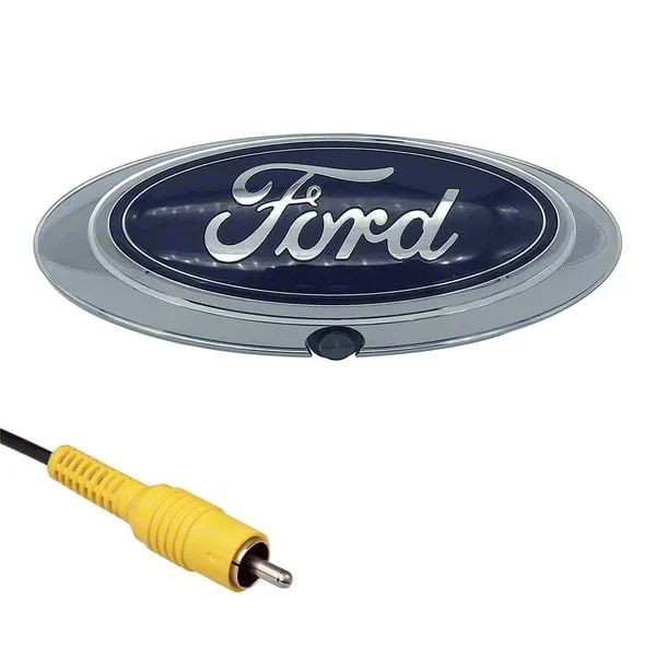 Master Tailgaters Ford Emblem with Backup Camera; Chrome (14-16 F-350 Super Duty)