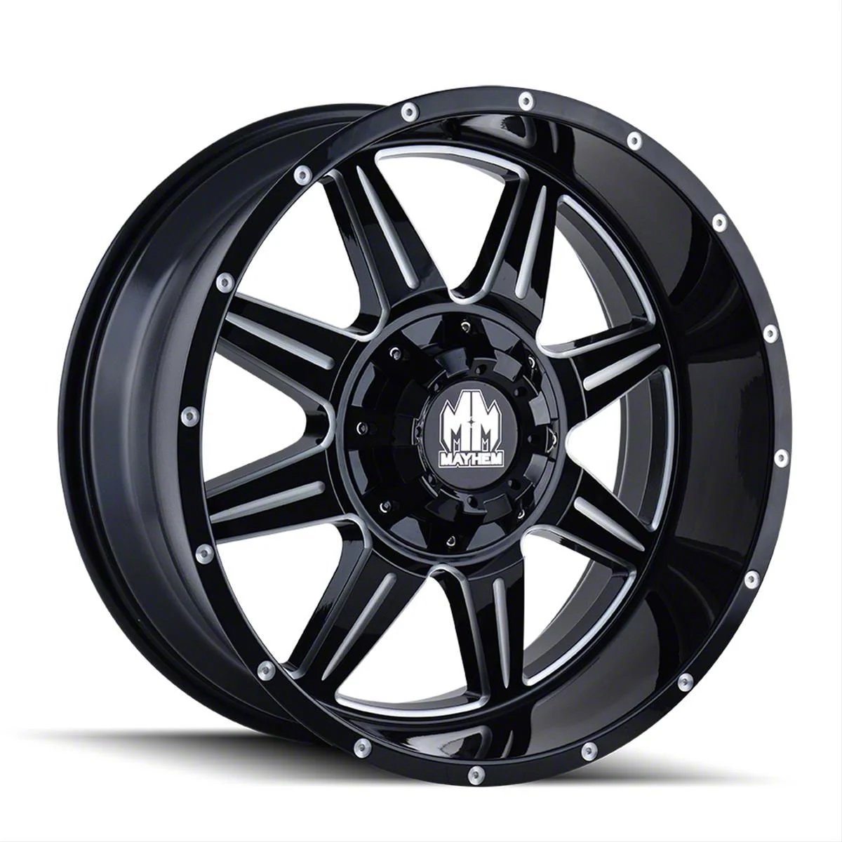 Mayhem Wheels Monstir Gloss Black Milled 6-Lug Wheel; 20x9; 18mm Offset (19-23 Ranger)