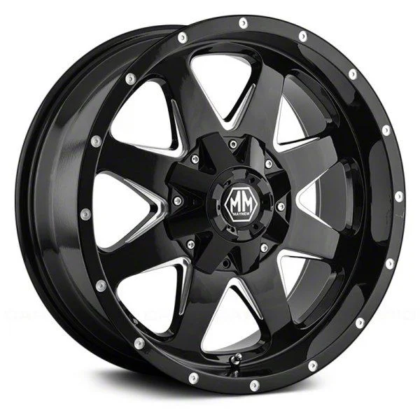 Mayhem Wheels Tank Gloss Black Milled 6-Lug Wheel; 18x9; -12mm Offset (19-23 Ranger)
