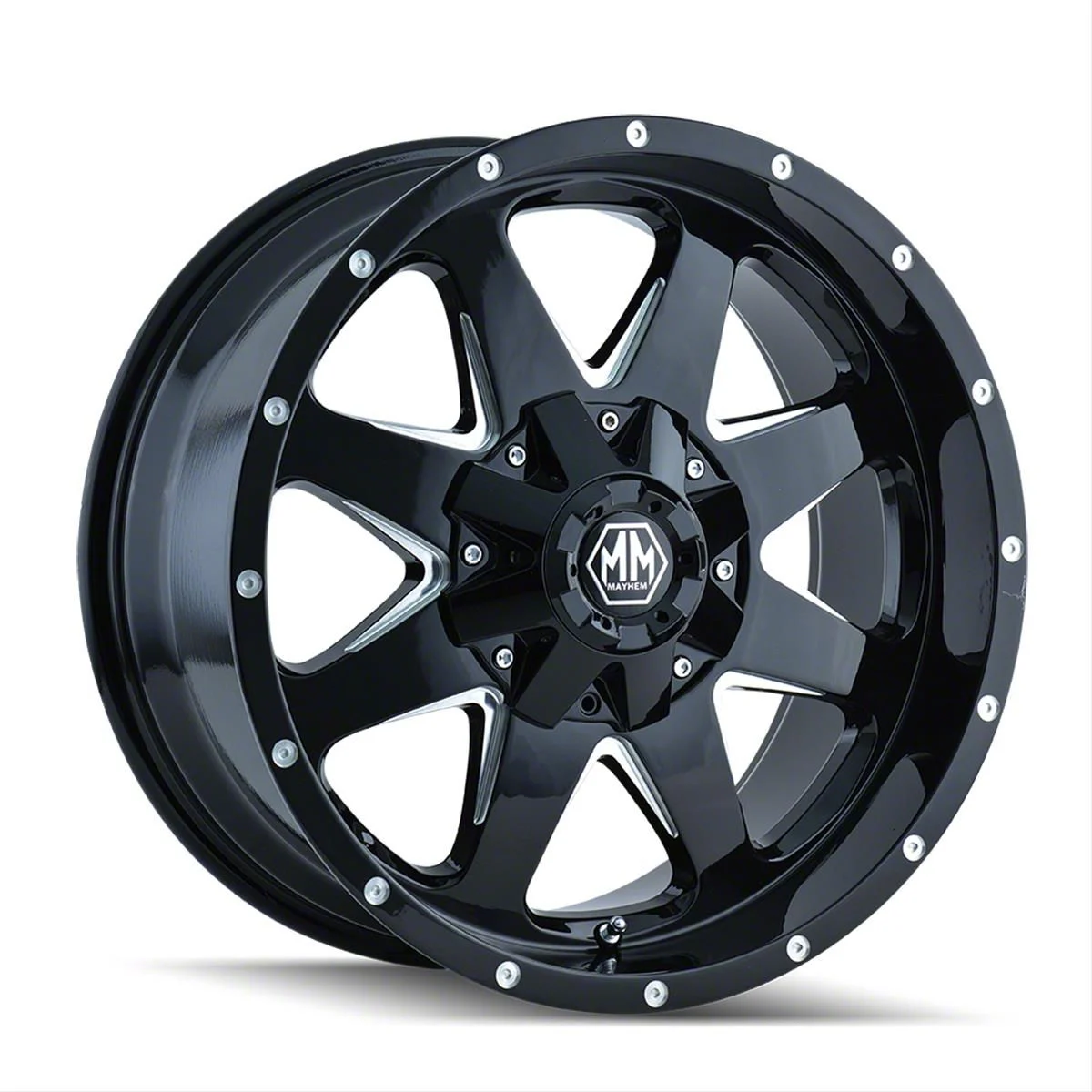 Mayhem Wheels Tank Gloss Black Milled 6-Lug Wheel; 20x9; -12mm Offset (19-23 Ranger)